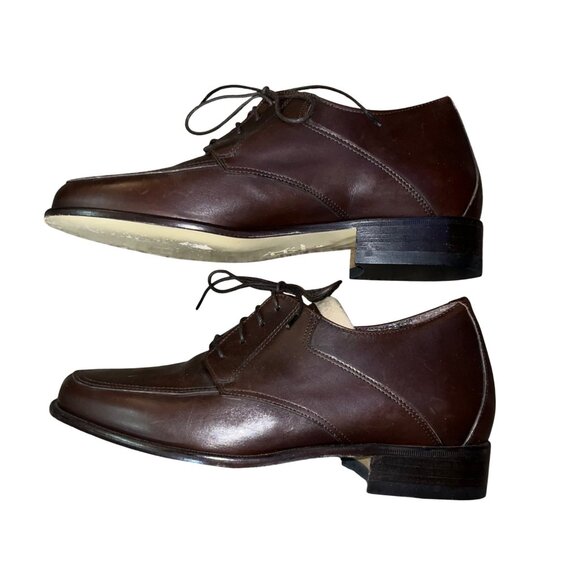 Vero Cuoio Men’s Brown Leather Lace Up Dress Shoes Size 8 Used Italy main image 12